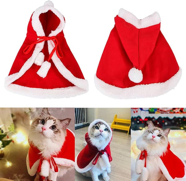 Julekæledyrstøj (S) til hund kat juleferiekostume C