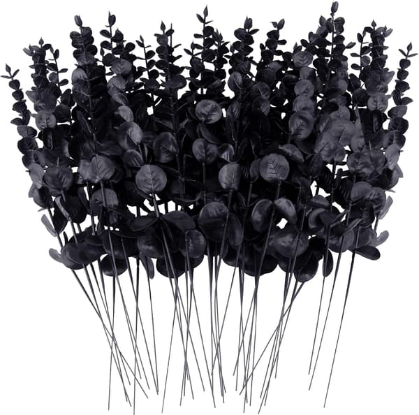 100 stilke kunstig eukalyptus plantedekoration, kunstig