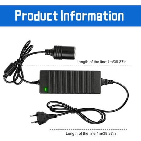 180W 15A AC til DC-adapterkonverter, 220V til 12V cigarettænderadapter, strømadapter, transformerkonverteradaptere til køleboks, bilstøvsuger