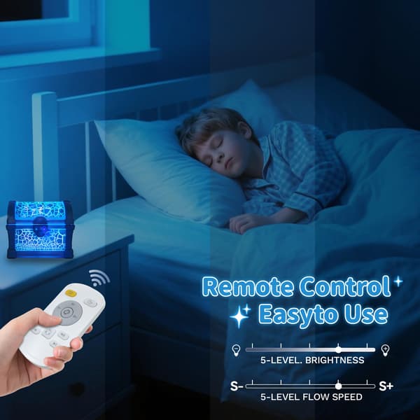 Northern Lights Projector Treasure Chest Night Light Aurora Light Projector with 8 Effects and Remote Control Dimmable Galaxy Light Mood