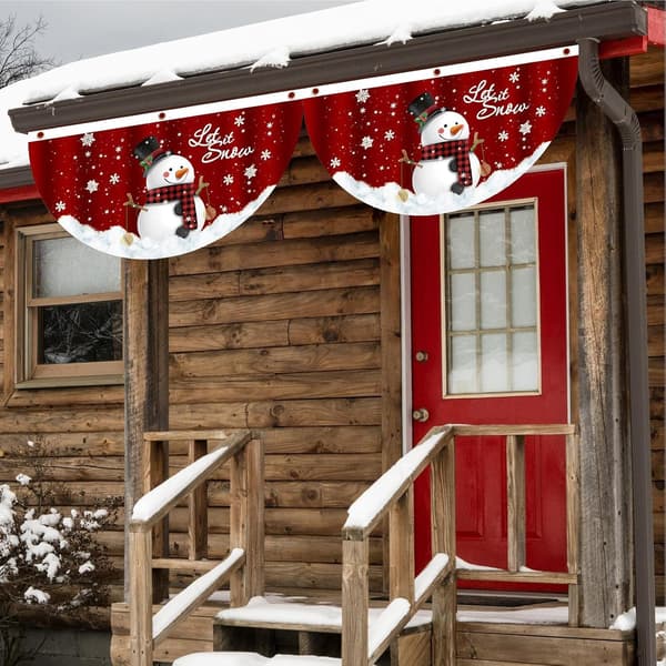 2 stk Vifteformet Julehageflagg - Julebuntingflagg -