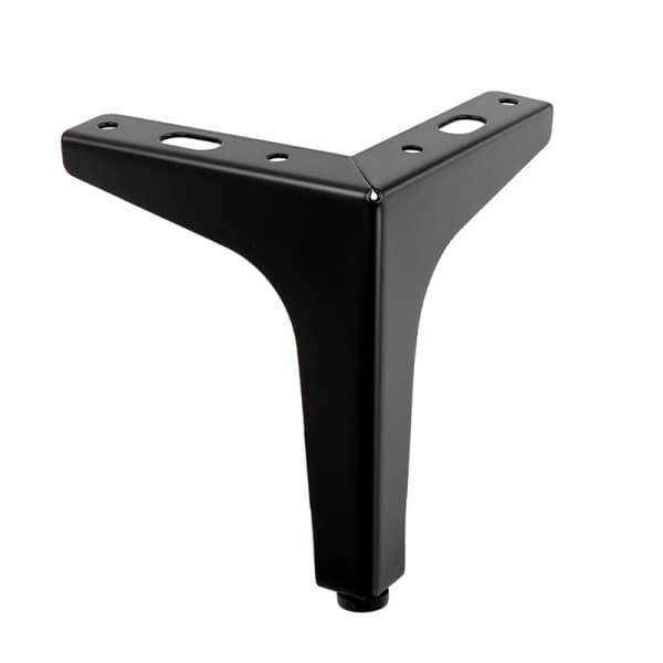 4-pack 10 cm svarta metallmöbelben - för skåp, soffa, kaffe