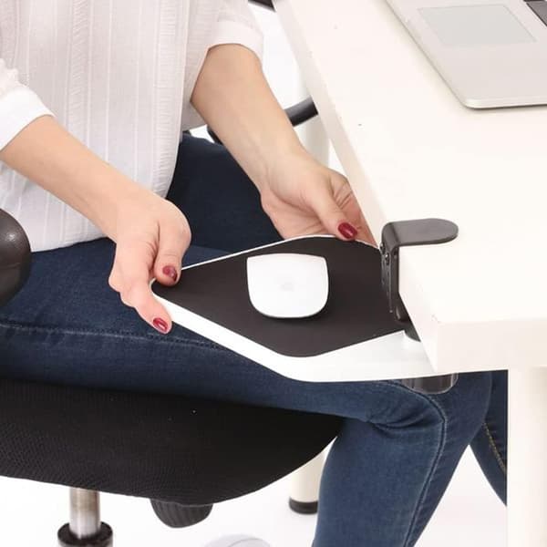 Mouse Pad for Desk with 360° Rotating Clip-On Platform, Keyboard Tray [JUN]