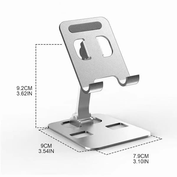 Smartphone Dock Mount Foldable Desk Mobile Phone Support Holder Angle Height Adjustable Phone/Tablet Stand Grey 0.1