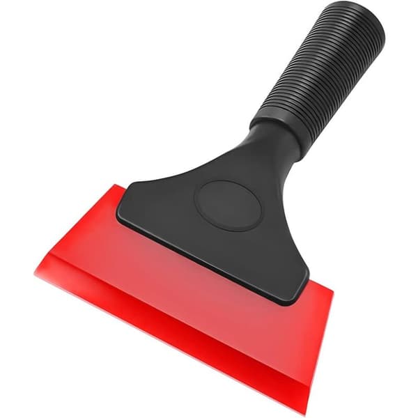 Small Rubber Squeegee, Window Tinting Rubber Water Blade, Shower Squeegee with Non-Slip Handle, Tool Accessories (Red)