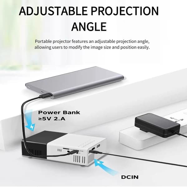 wxsp 1 Piece Wireless Projector Black White 4K Support Mobile Phone Screen Mirroring Mini Portable Projector Bedroom Home
