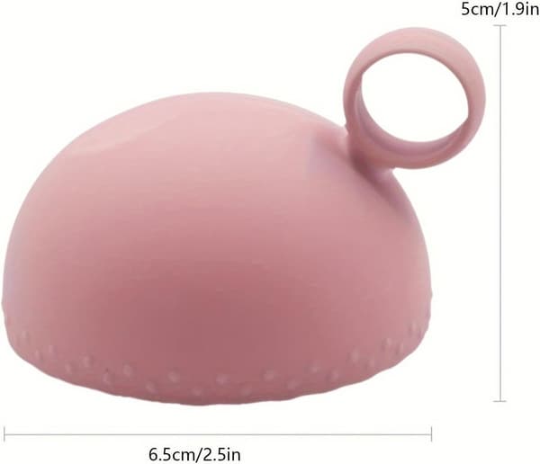 Makeupbørsterenserskåle, 2-delt silikone i tekopform, bærbare teksturerede rensekopper til hjem og rejser, pink, 6,5 x 5 cm