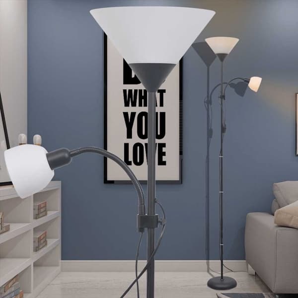 vidaXL Gulvlampe Svart Svart