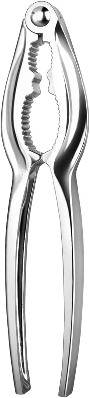 Nutcracker Tool Heavy Duty Stainless Steel with Non-Slip Handle for Walnut Hazelnut Almond Pecan and Seafood Silver
