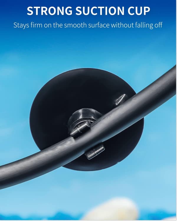 Sugkoppsklämmor för akvarier, svarta stöd för standard 3/16\" innerdiameter luftslang, 20-pack