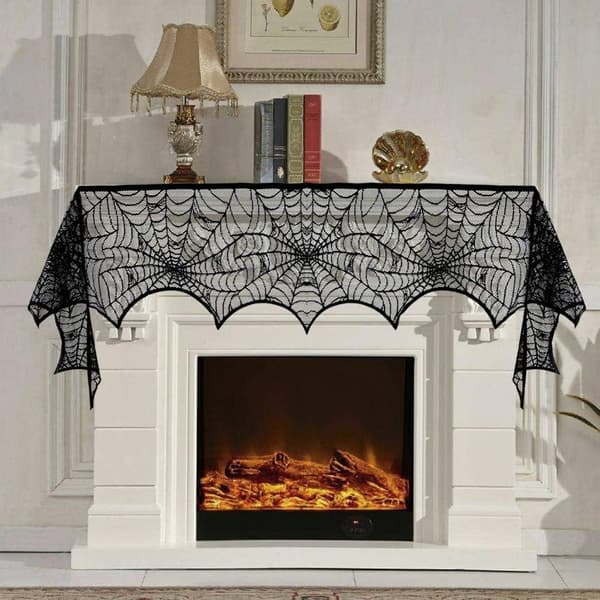 Halloween-dekorationer, Halloween rund spetsduk, rektangulär