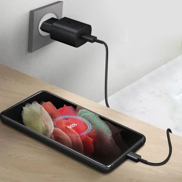 Passer til Samsung 45W superrask lader + USB-C til USB-C-kabel for Samsung Galaxy Tab S8 Ultra 5G