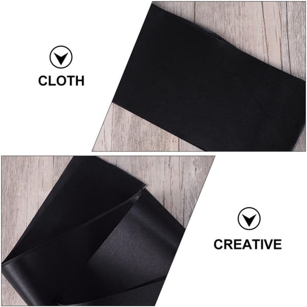 4 stk. blank sort stofskærf til fest DIY