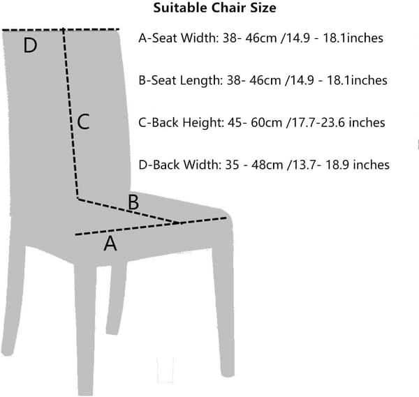 4 stk spisestoltrekk elastiske vaskbare avtakbare stretch C