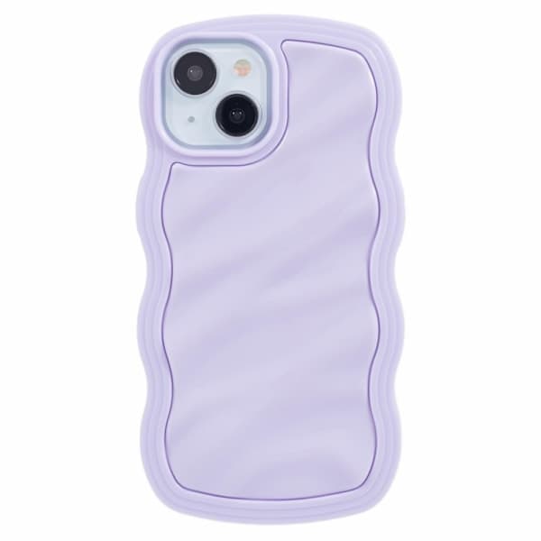 iPhone 15 Mobilcover Bølget Tekstur Lilla