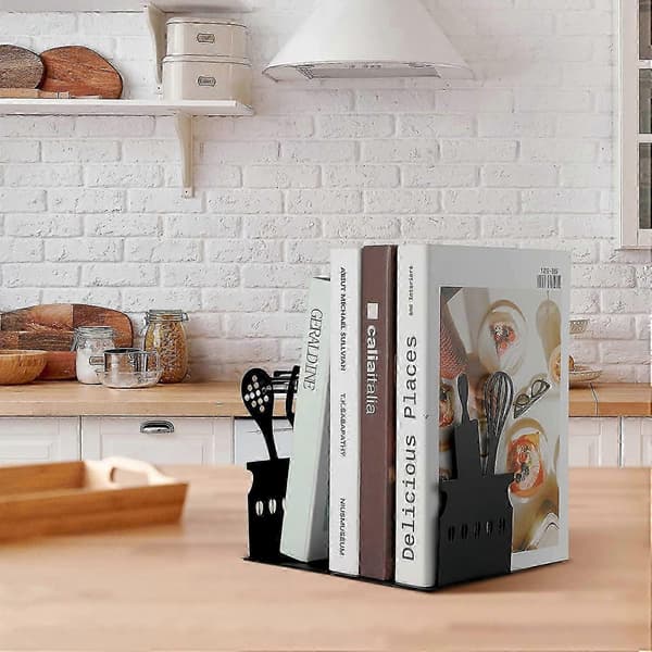 Black Kitchen Bookends 5.9 x 3.9 x 3.9 inches Spoon Decorative