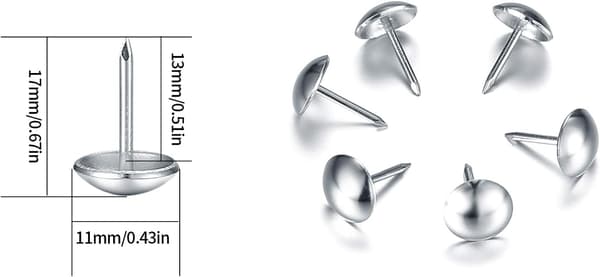300 stk. Møbelstifter - 11x17 MM, Møbelsøm, Antikke Dekorative Møbelstifter, Trykpanelknapper til Stole