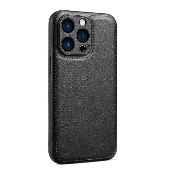 Max Case Læder kompatibel iPhone 15 Pro, Vintage Klassisk PU-læder