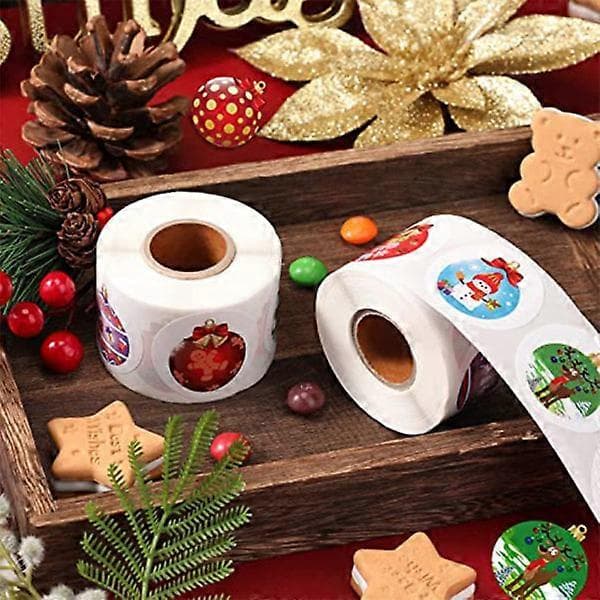 2 Rolls Stickers Ornament Envelope Stickers Decor for Christmas