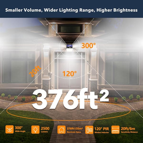 Outdoor Solar Powered Light Strip with Motion Sensor, 320 LEDs, 2-Pack