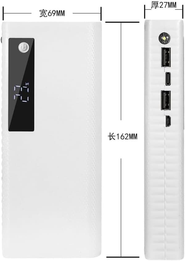 Bankfodral USB-port 2 1A utgång som stöder 5 X ström med 5V platt för hållarmontering (vit)