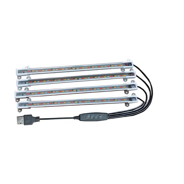 Plant lamp with stand, 25 cm, four-head, USB powered (adapter not included)
