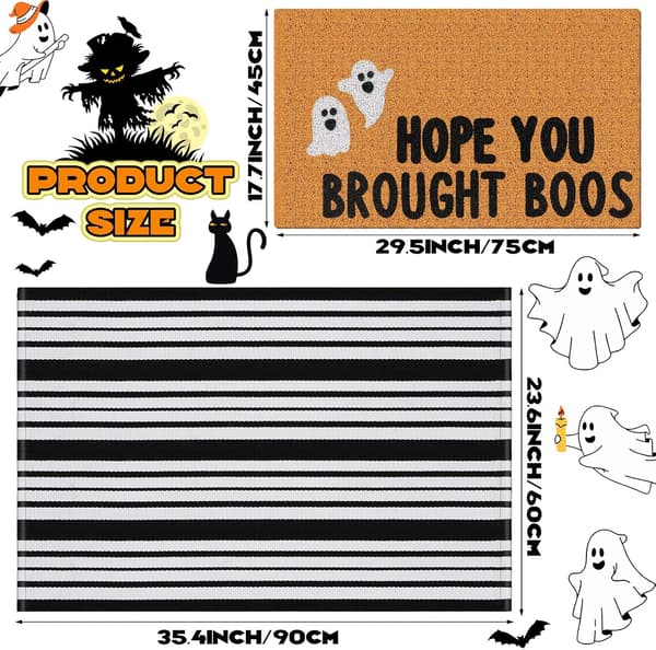 2 stk Halloween Dørmatte Foran Spøkelse Velkommen