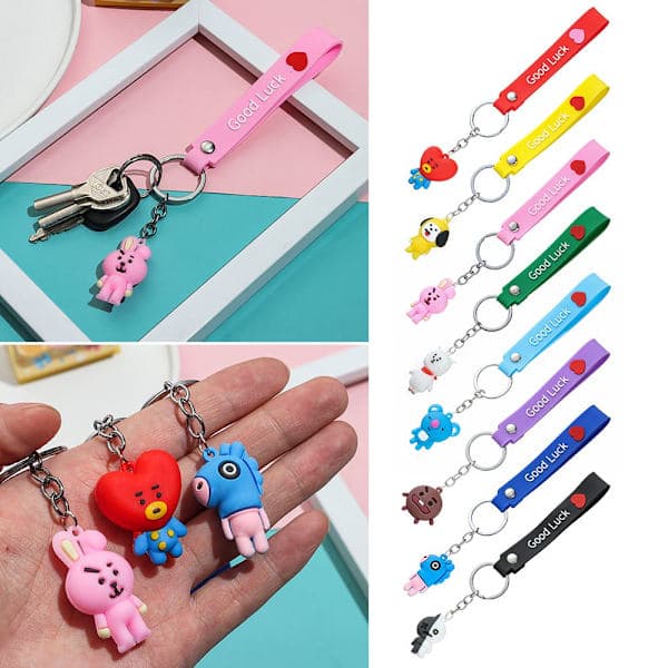 BTS BT21 Bærbar Bil Taske Dukke Vedhæng Nøglering - spot salg KOYA