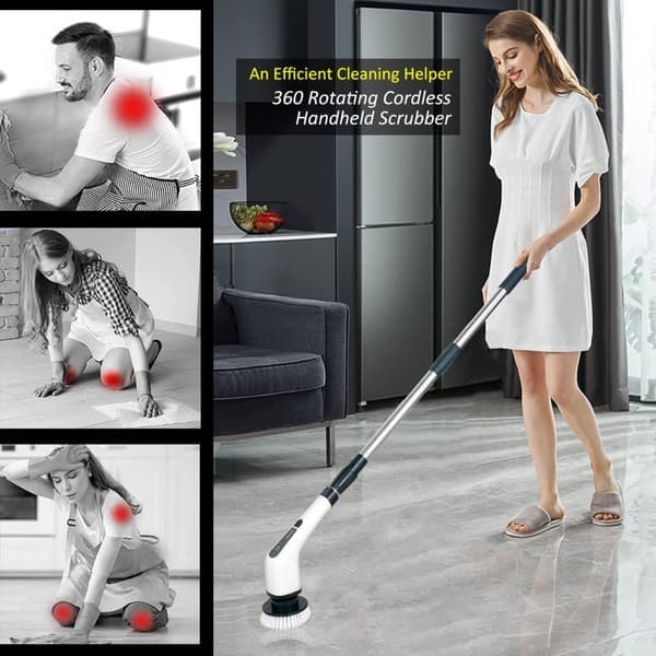 7-in-1 Cordless Electric Cleaning Brush with 7 Heads & Adjustable Handle[JUN]