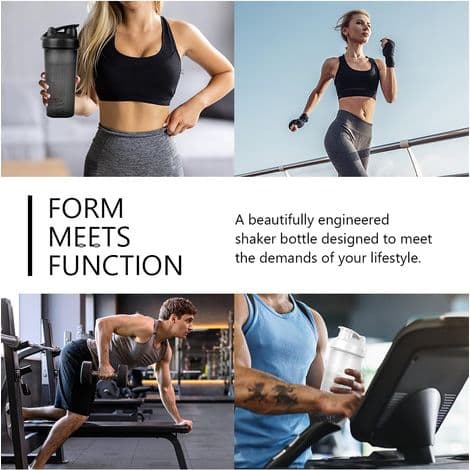 600 ml proteinshaker, 2 stk proteinshaker med blandingsbold, proteinshakerflaske til proteindrik