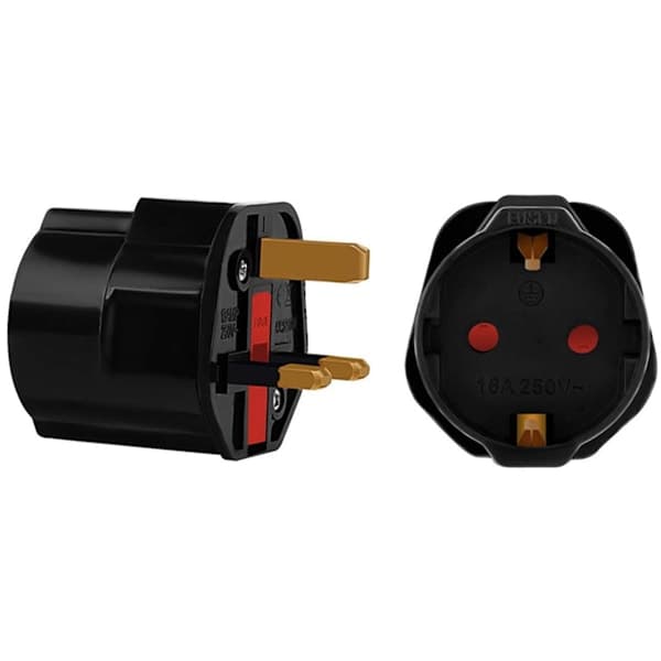 2x Rejseadapter Type G - Sort Ferieadapter