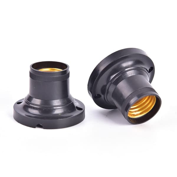 5 kpl E27-lampunpidike LED-lampun sovittimella, musta