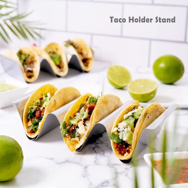 4-pak Tacoholdere i rustfrit stål Tacostativ i rustfrit stål