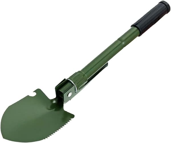 Camping spade, foldbar spade, bærbar mini militær overlevelsesspade med hakke/hakke/sav/åbner/kompas, multifunktionelt værktøj til camping