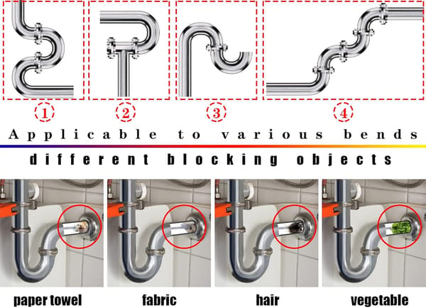 Fjäderbelastat avloppsrensningsverktyg 6-pack - Kök, handfat, dusch