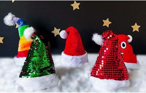 Guld Farve Glitter Julehat til Voksne, Én Størrelse