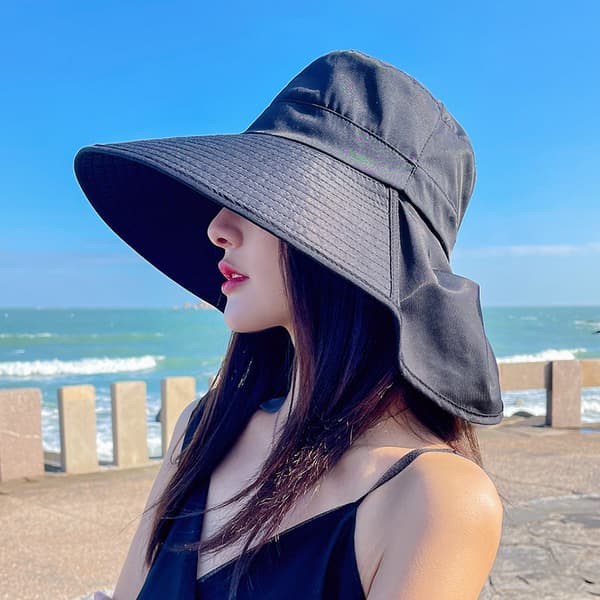 Rosa farve Dame strandhat foldbar bred skygge sommerhat Floppy Hat Strand Bucket Hat Havehat