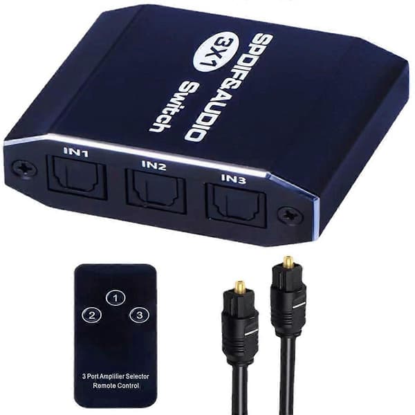 VG2 3x1 Audio Switch SPDIF Optisk Switch 3 Ind 1 Ud Digital Toslink Vælger til Hjemmebiograf