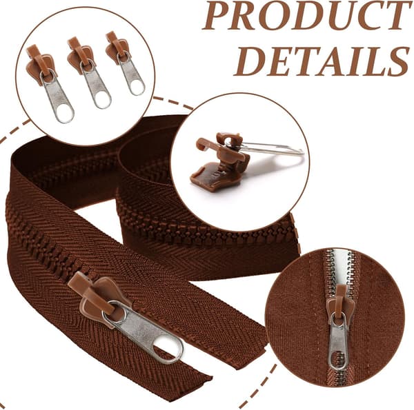 (Brun) 12 stk. lynlås-skyder med clip-on, punwey Instant Replacement Z
