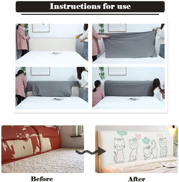 Headboard Cover, Elastic Dustproof All-inclusive Headboard Cover, (150cm)
