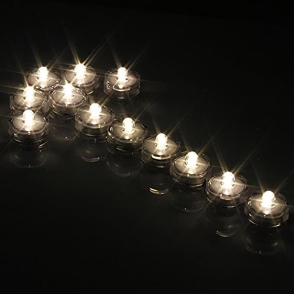 12 LED-telys med timer, elektriske flimrende batteridrevne