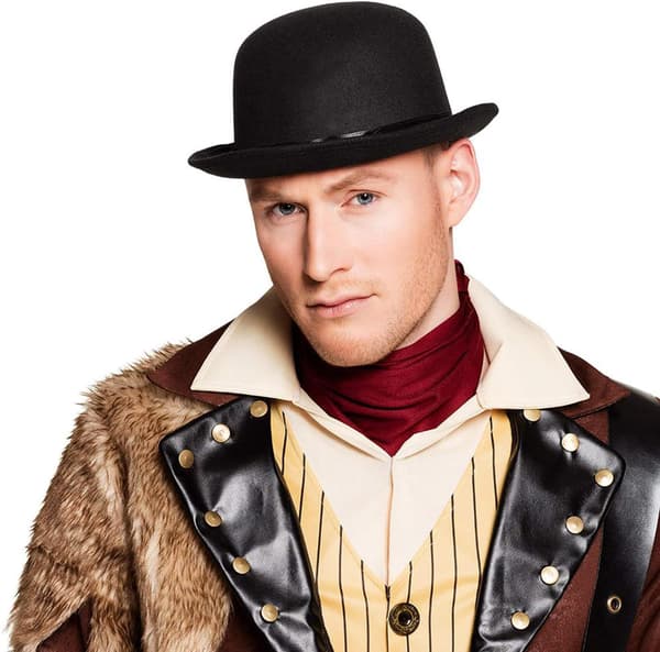 Bowlerhat, til voksne, Hat, Hovedbeklædning, Kostume, Karneval, Tema