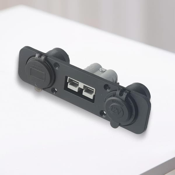 Premium Mount USB 3 0 Quick Charge-porte, 12/24V Bil Flush Receptacle Plade, Dobbelt Volt LED Display(B)