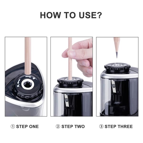 1 Electric Pencil Sharpener, Child-Friendly Electric and Battery Operated