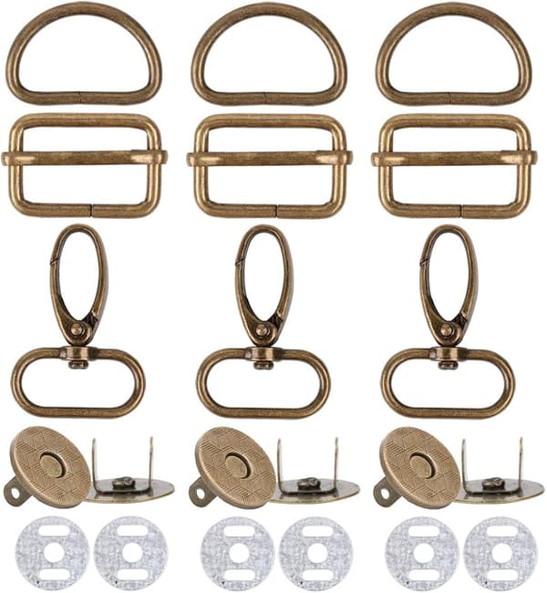 40 stk metall tri-glide spenne + D-formede ringer + svingbare kroker + M