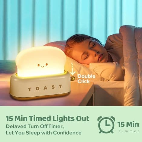Cute Toaster Shaped Night Light - Small Decorative Rechargeable Desk Lamp
