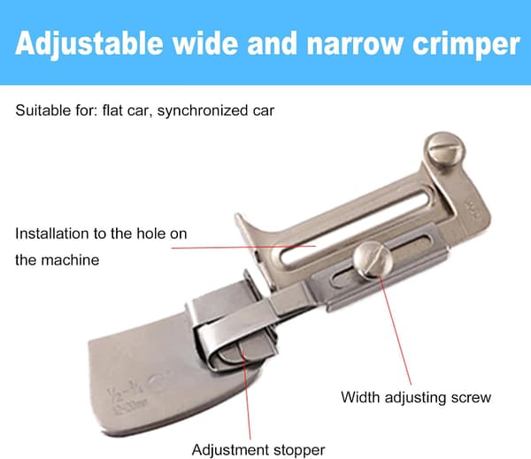 New Adjustable Rolled Hem Foot with Adjustable Width, Sewing Machine Accessory for Rolled Hem, Hemming Tool (15-25mm)