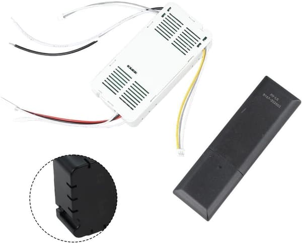 Ventilatorfjernbetjening 6-trins frekvensguidefunktion AC dæmpbar loftlysstyringssæt Variabel controller dæmpningsvind til 110V-265V modeller Hvid+Sort