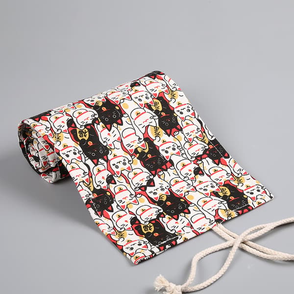 Rullepenalhus til 36 farvede blyanter Canvas Organizer Tasker