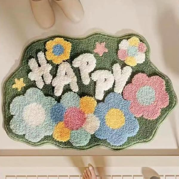Non-Slip Bath Mat, Soft Microfiber Bathroom Rug, Machine Washable Absorbent Shower Mat for Bathroom, Kitchen, Bedroom